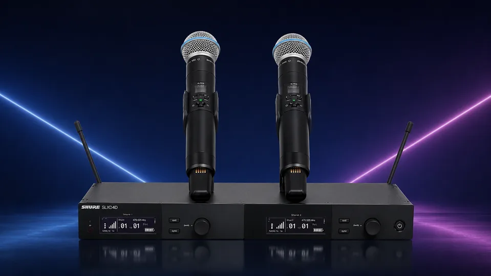 Shure SLX-D dvojni sistem z 2 ročnima mikrofonoma